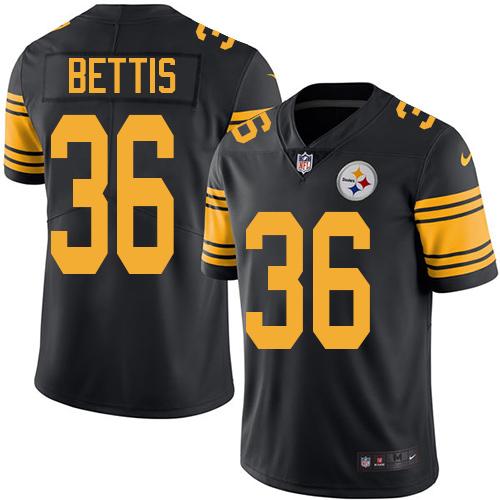 Nike Steelers #36 Jerome Bettis Black Youth Stitched NFL Limited Rush Jersey